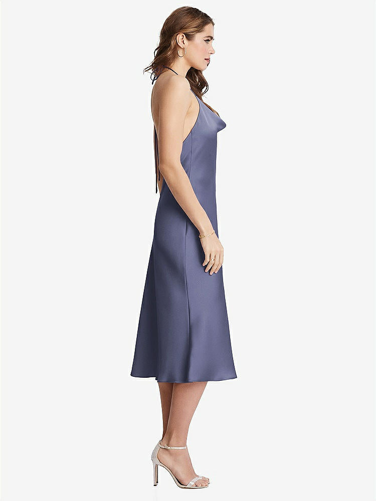 【STYLE: LB001】Cowl-Neck Convertible Midi Slip Dress - Piper【COLOR: French Blue】