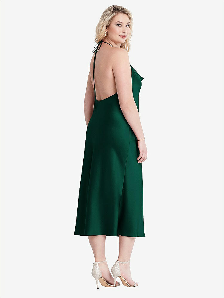 【STYLE: LB001】Cowl-Neck Convertible Midi Slip Dress - Piper【COLOR: Hunter Green】