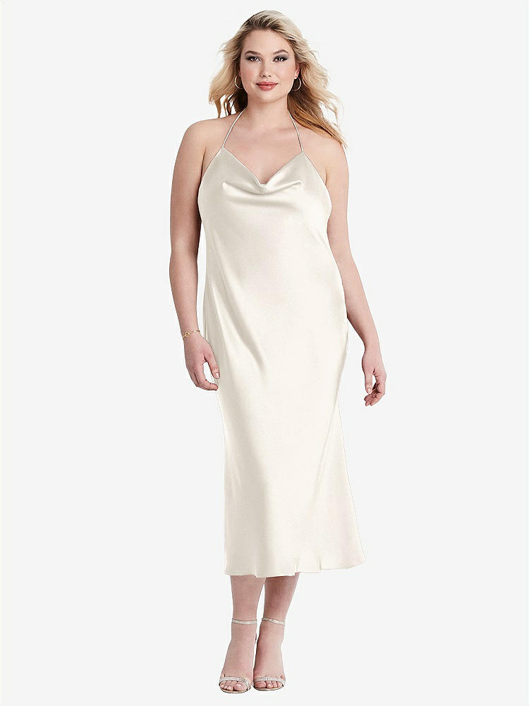 【STYLE: LB001】Cowl-Neck Convertible Midi Slip Dress - Piper【COLOR: Ivory】