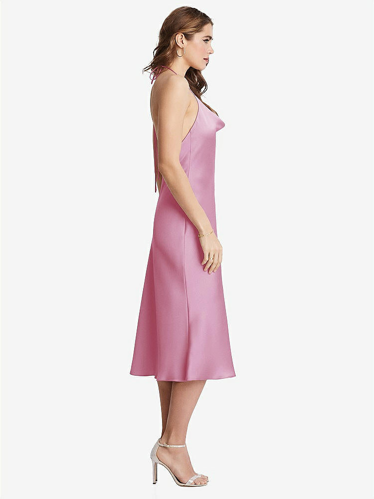 【STYLE: LB001】Cowl-Neck Convertible Midi Slip Dress - Piper【COLOR: Powder Pink】