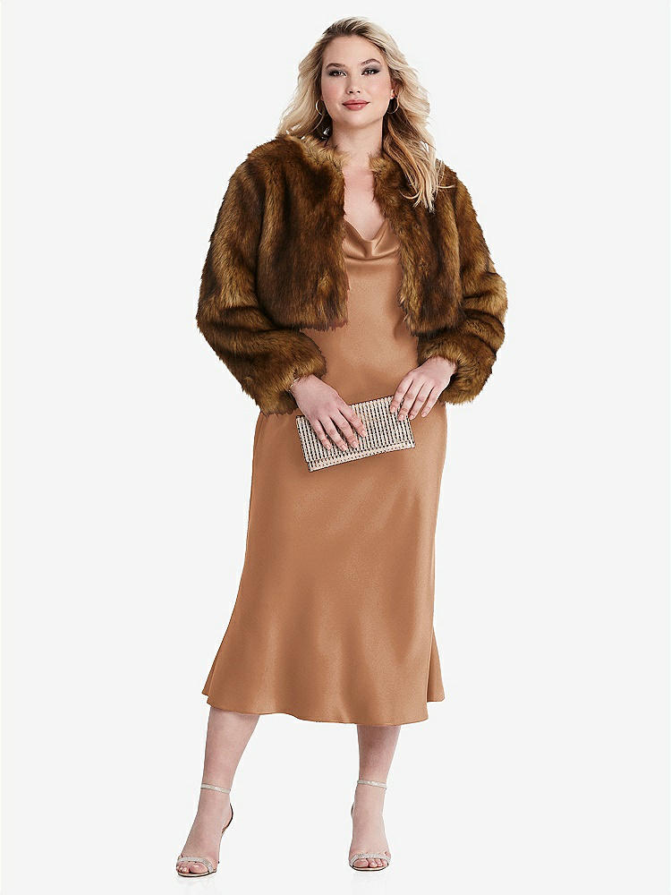 【STYLE: LB001】Cowl-Neck Convertible Midi Slip Dress - Piper【COLOR: Toffee】