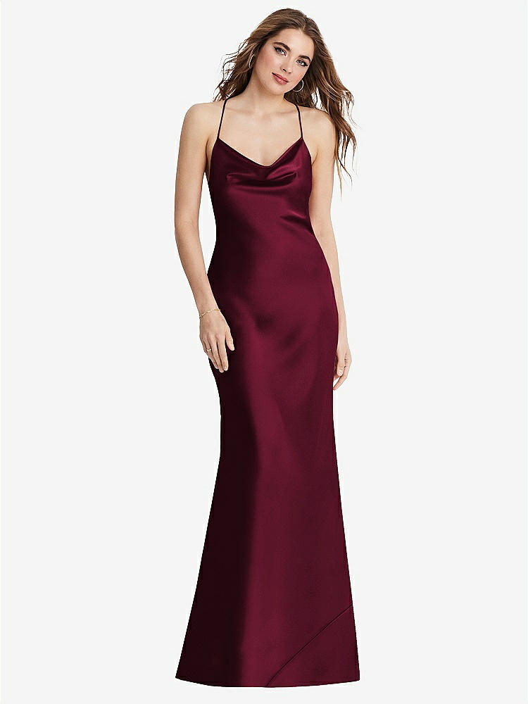 【STYLE: LB002】Cowl-Neck Convertible Maxi Slip Dress - Reese【COLOR: Cabernet】