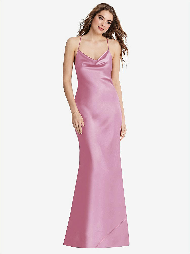 【STYLE: LB002】Cowl-Neck Convertible Maxi Slip Dress - Reese【COLOR: Powder Pink】