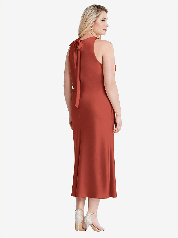 【STYLE: LB005】Tie Neck Cutout Midi Tank Dress - Lou【COLOR: Amber Sunset】