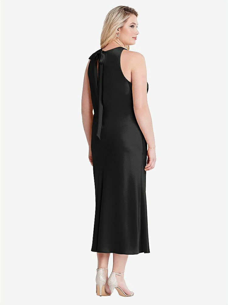 【NEW】【STYLE: LB005】ネクタイ 首 カットアウト MIDI タンク ドレス - ルー【COLOR: Black】【SIZE: 00-30W】