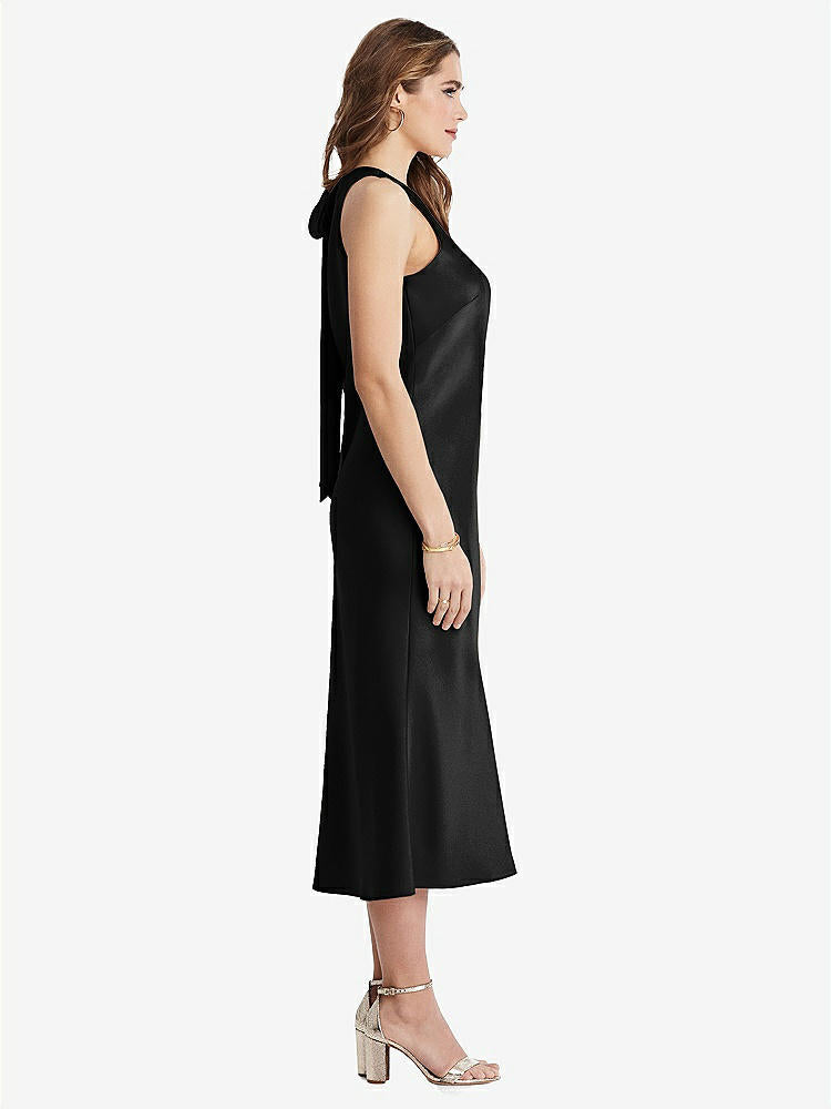 【NEW】【STYLE: LB005】ネクタイ 首 カットアウト MIDI タンク ドレス - ルー【COLOR: Black】【SIZE: 00-30W】