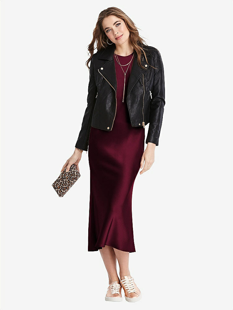 【NEW】【STYLE: LB005】ネクタイ 首 カットアウト MIDI タンク ドレス - ルー【COLOR: Cabernet】【SIZE: 00-30W】