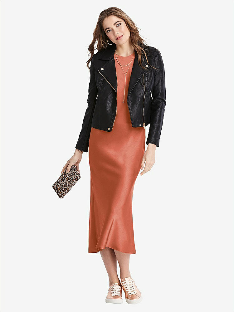 【STYLE: LB005】Tie Neck Cutout Midi Tank Dress - Lou【COLOR: Terracotta Copper】