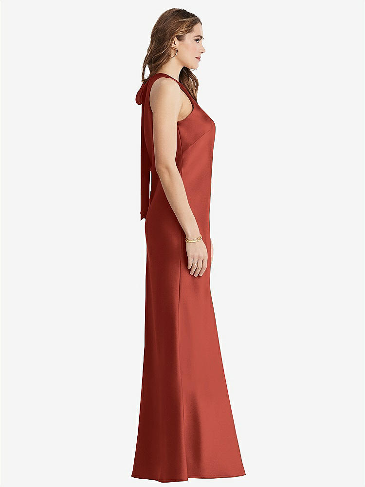 【STYLE: LB006】Tie Neck Low Back Maxi Tank Dress - Marin【COLOR: Amber Sunset】