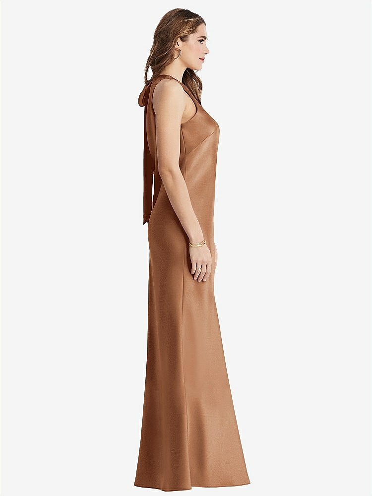 【STYLE: LB006】Tie Neck Low Back Maxi Tank Dress - Marin【COLOR: Toffee】