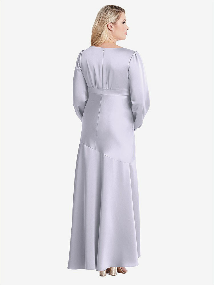 【NEW】【STYLE: LB008】パフ スリーブ 非対称 ドロップ ウエスト ハイロー スリップ ドレス  -  ティーガン【COLOR: Silver Dove】【SIZE: 00-30W】