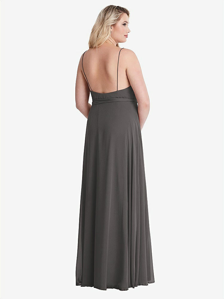 【NEW】【STYLE: LB011】シフォン マキシ ラップ ドレス サッシ  -  コーラ【COLOR: Caviar Gray】【SIZE: 00-30W】