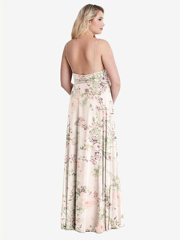 【STYLE: LB011】Chiffon Maxi Wrap Dress with Sash - Cora【COLOR: Blush Garden】