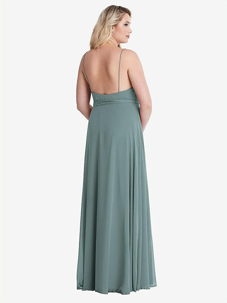 【STYLE: LB011】Chiffon Maxi Wrap Dress with Sash - Cora【COLOR: Icelandic】