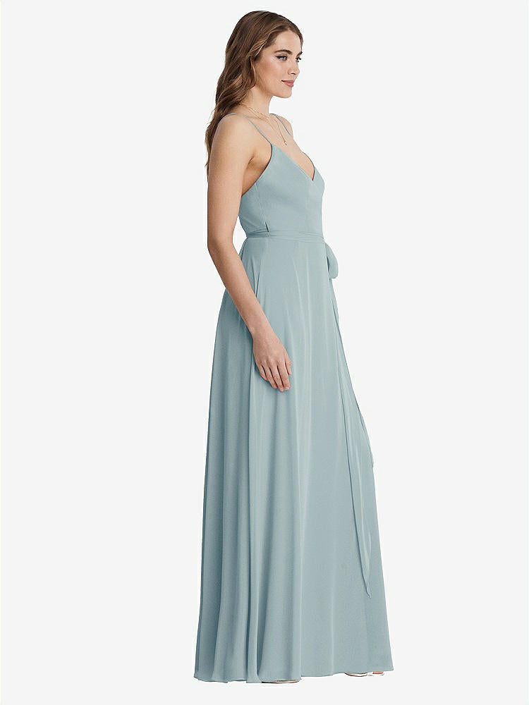 【STYLE: LB011】Chiffon Maxi Wrap Dress with Sash - Cora【COLOR: Morning Sky】