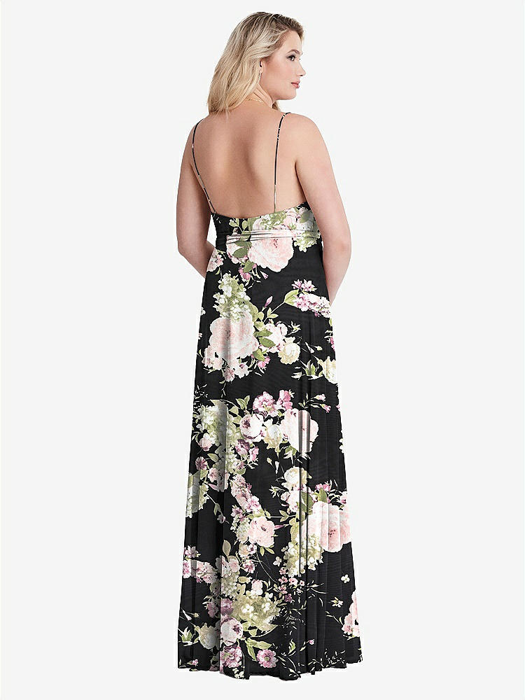 【STYLE: LB011】Chiffon Maxi Wrap Dress with Sash - Cora【COLOR: Noir Garden】