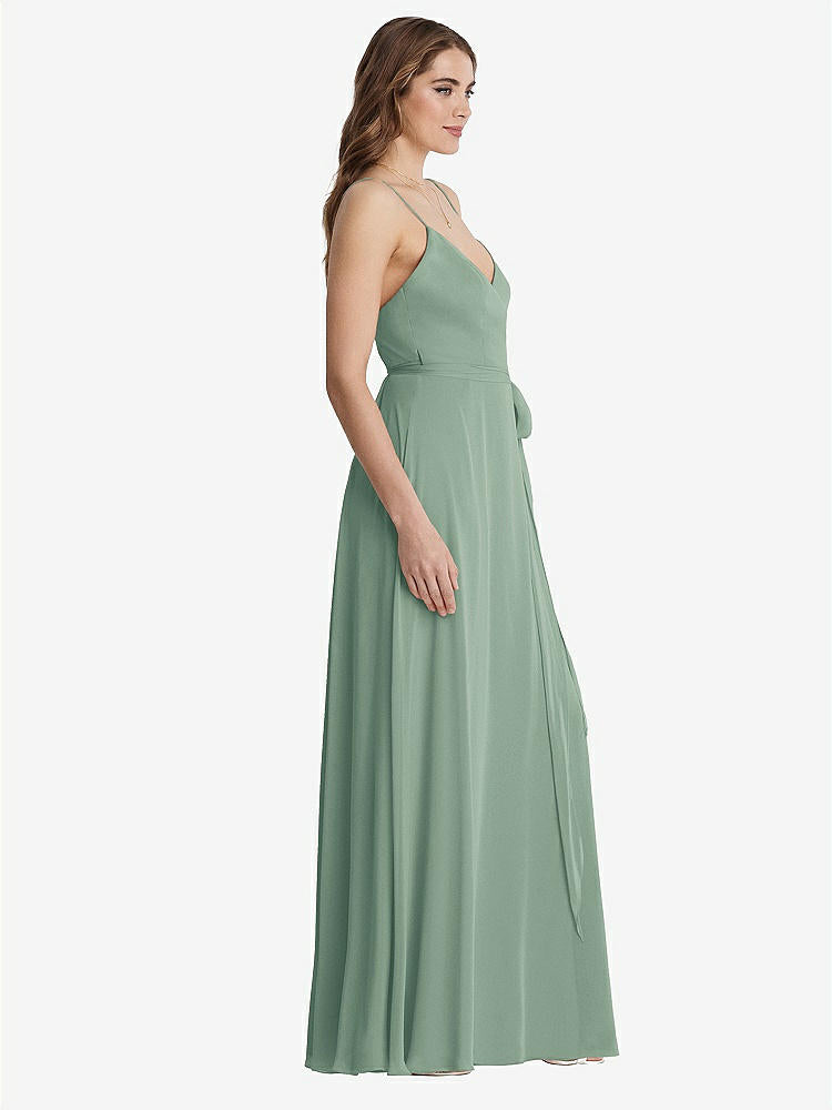 【STYLE: LB011】Chiffon Maxi Wrap Dress with Sash - Cora【COLOR: Seagrass】