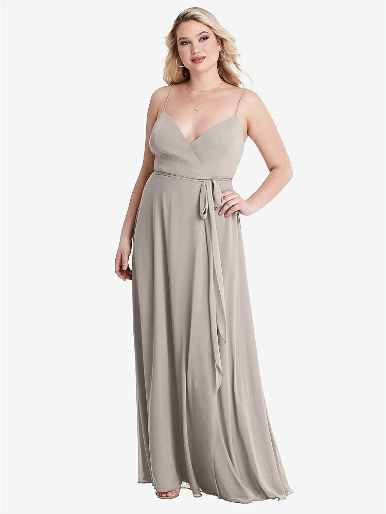 【NEW】【STYLE: LB011】シフォン マキシ ラップ ドレス サッシ - コーラ【COLOR: Taupe】【SIZE: 00-30W】
