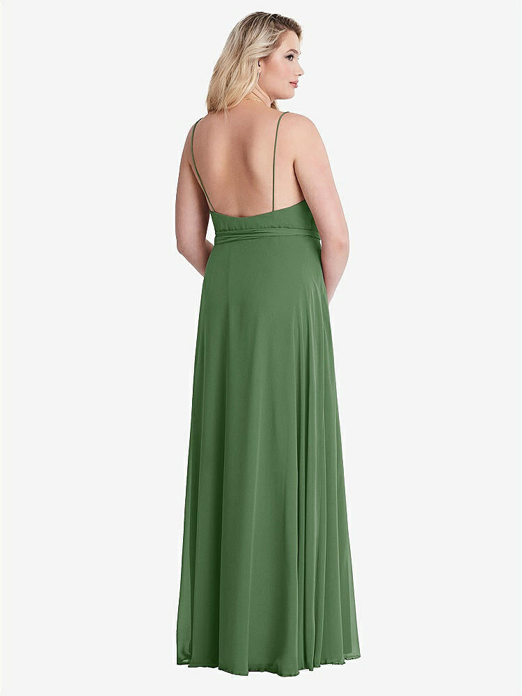【STYLE: LB011】Chiffon Maxi Wrap Dress with Sash - Cora【COLOR: Vineyard Green】