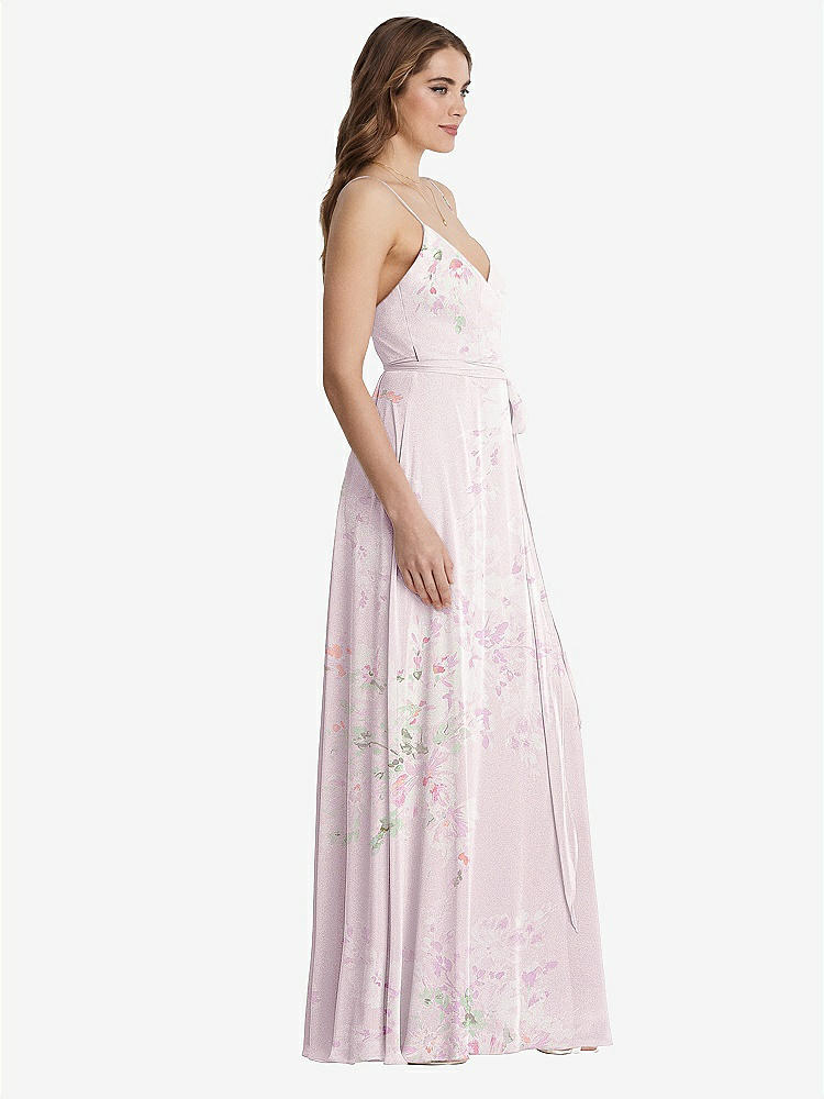 【STYLE: LB011】Chiffon Maxi Wrap Dress with Sash - Cora【COLOR: Watercolor Print】