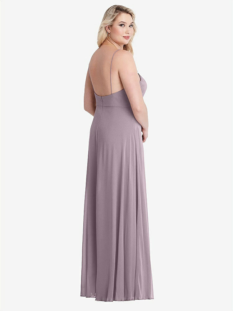 【NEW】【STYLE: LB012】正方形 首 シフォン マキシ ドレス 前面 スリット - エリオット【COLOR: Lilac Dusk】【SIZE: 00-30W】