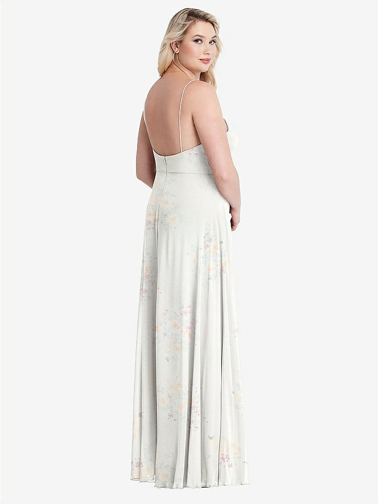 【STYLE: LB012】Square Neck Chiffon Maxi Dress with Front Slit - Elliott【COLOR: Spring Fling】