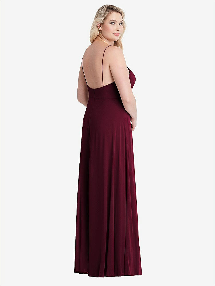 【NEW】【STYLE: LB012】正方形 首 シフォン マキシ ドレス 前面 スリット - エリオット【COLOR: Cabernet】【SIZE: 00-30W】