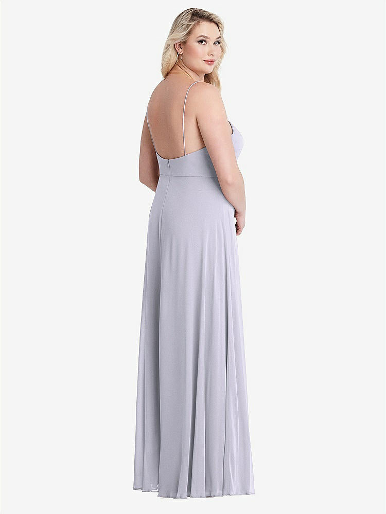 【NEW】【STYLE: LB012】正方形 首 シフォン マキシ ドレス 前面 スリット  -  エリオット【COLOR: Silver Dove】【SIZE: 00-30W】