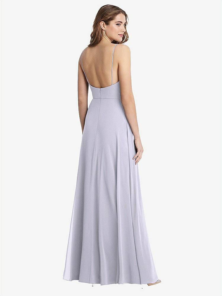 【NEW】【STYLE: LB012】正方形 首 シフォン マキシ ドレス 前面 スリット  -  エリオット【COLOR: Silver Dove】【SIZE: 00-30W】