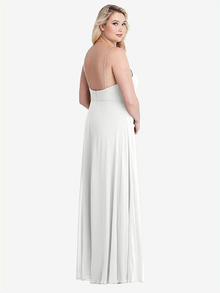 【STYLE: LB012】Square Neck Chiffon Maxi Dress with Front Slit - Elliott【COLOR: White】