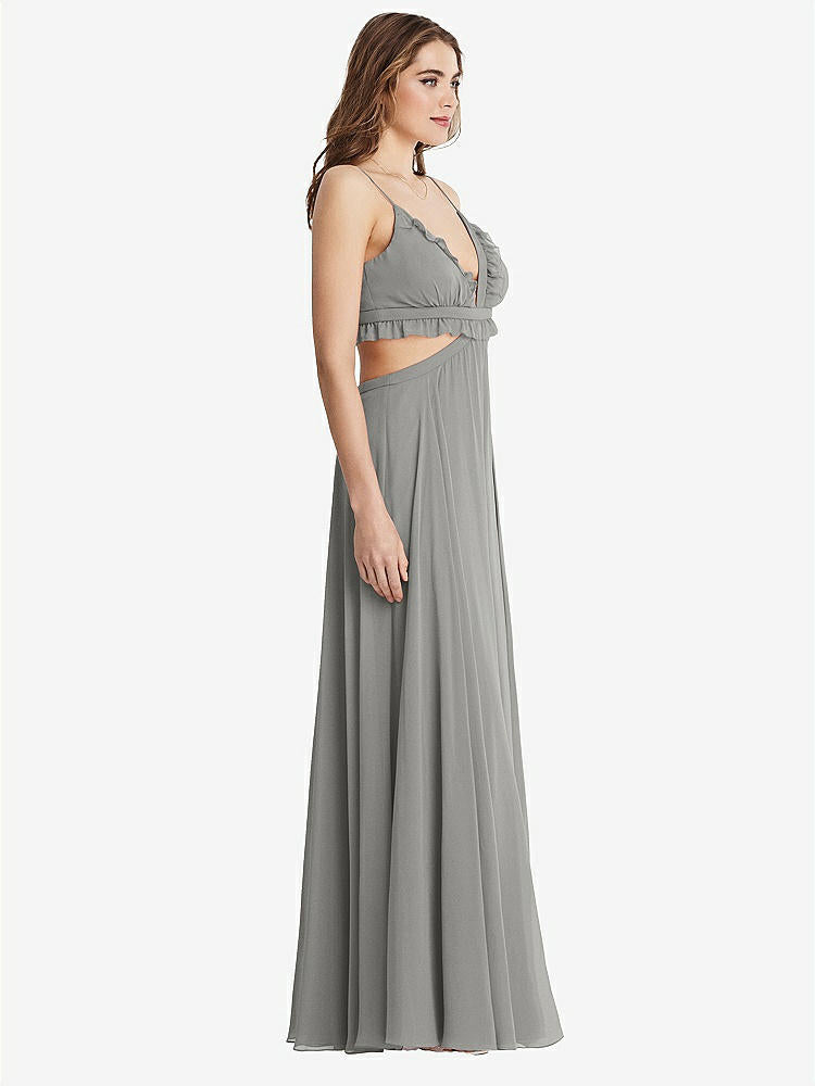 【NEW】【STYLE: LB014】フリル シフォン カットアウト マキシ ドレス  -  ジェシー【COLOR: Chelsea Gray】【SIZE: 00-30W】