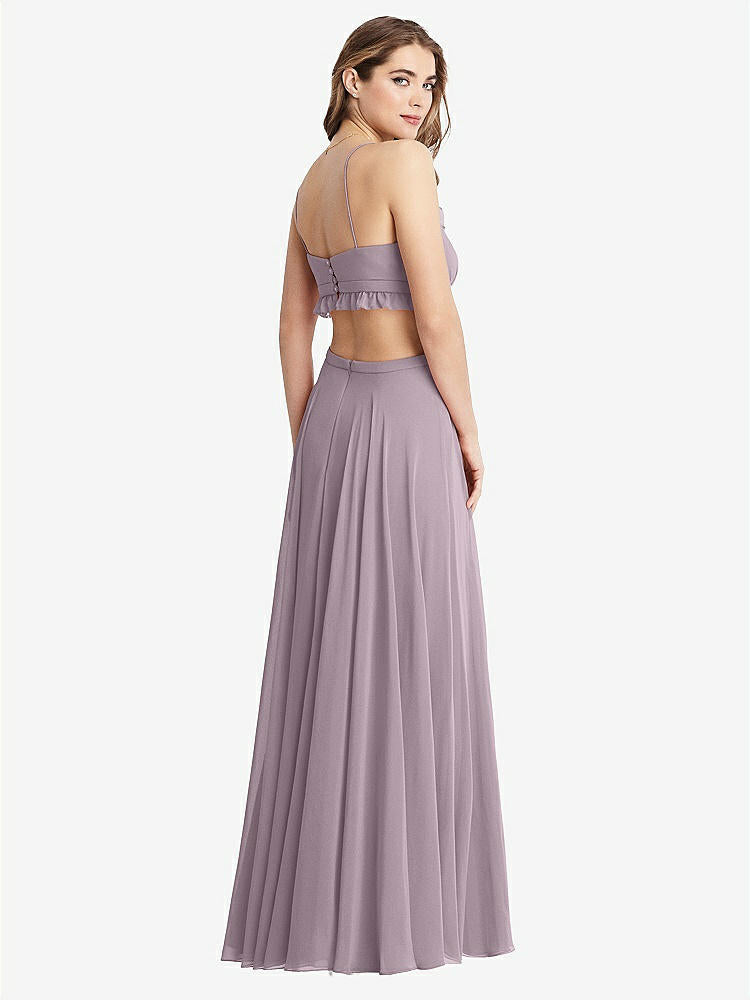 【STYLE: LB014】Ruffled Chiffon Cutout Maxi Dress - Jessie【COLOR: Lilac Dusk】