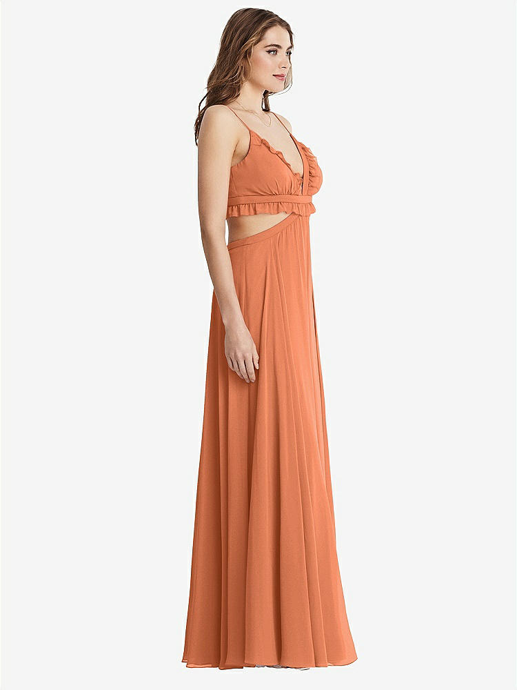 【NEW】【STYLE: LB014】フリル シフォン カットアウト マキシ ドレス - ジェシー【COLOR: Sweet Melon】【SIZE: 00-30W】