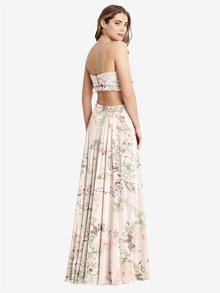 【NEW】【STYLE: LB014】フリル シフォン カットアウト マキシ ドレス  -  ジェシー【COLOR: Blush Garden】【SIZE: 00-30W】