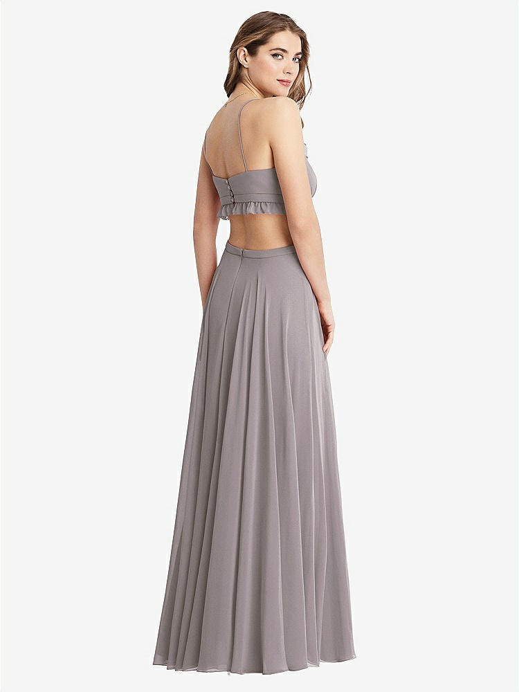 【NEW】【STYLE: LB014】フリル シフォン カットアウト マキシ ドレス  -  ジェシー【COLOR: Cashmere Gray】【SIZE: 00-30W】