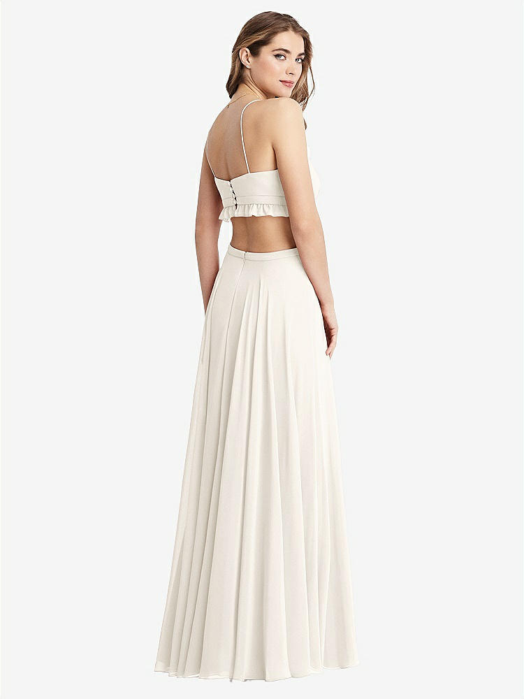 【STYLE: LB014】Ruffled Chiffon Cutout Maxi Dress - Jessie【COLOR: Ivory】