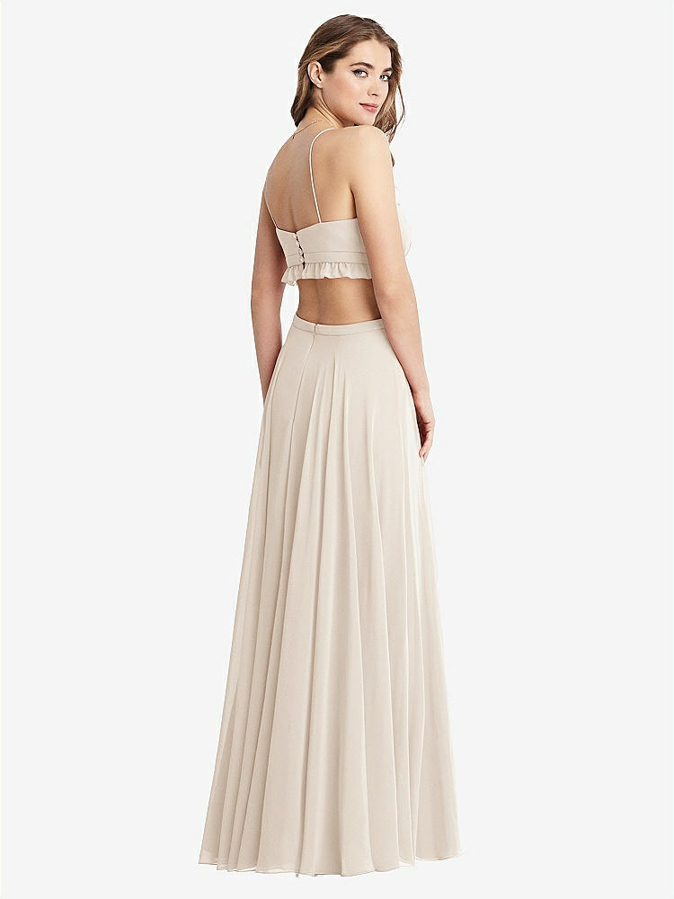 【STYLE: LB014】Ruffled Chiffon Cutout Maxi Dress - Jessie【COLOR: Oat】