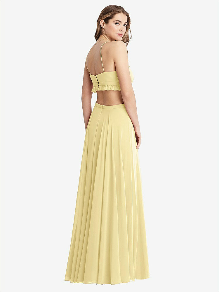 【STYLE: LB014】Ruffled Chiffon Cutout Maxi Dress - Jessie【COLOR: Pale Yellow】