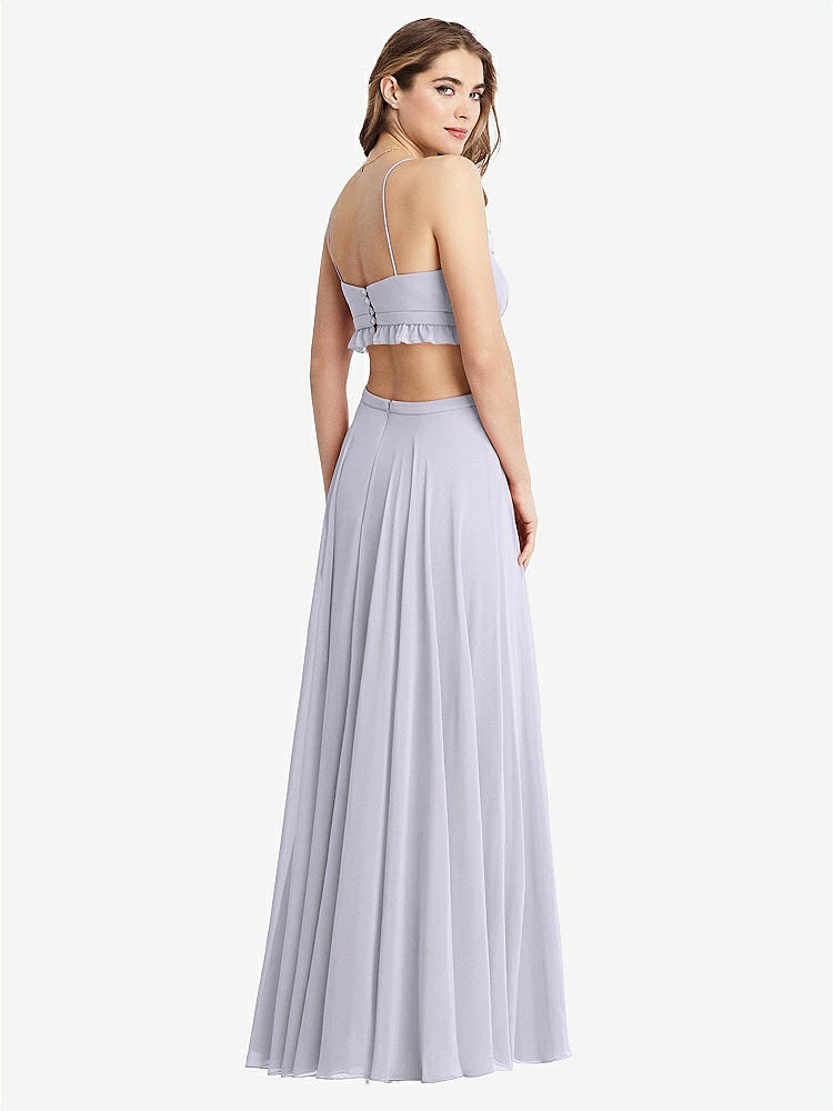 【NEW】【STYLE: LB014】フリル シフォン カットアウト マキシ ドレス  -  ジェシー【COLOR: Silver Dove】【SIZE: 00-30W】