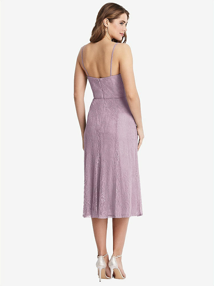 【STYLE: 1533】Lace Bustier Midi Dress with Spaghetti Straps【COLOR: Suede Rose】