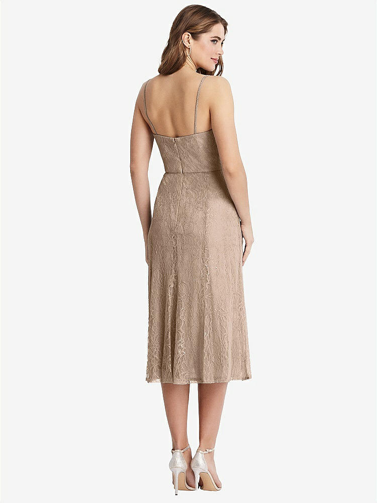 【STYLE: 1533】Lace Bustier Midi Dress with Spaghetti Straps【COLOR: Topaz】