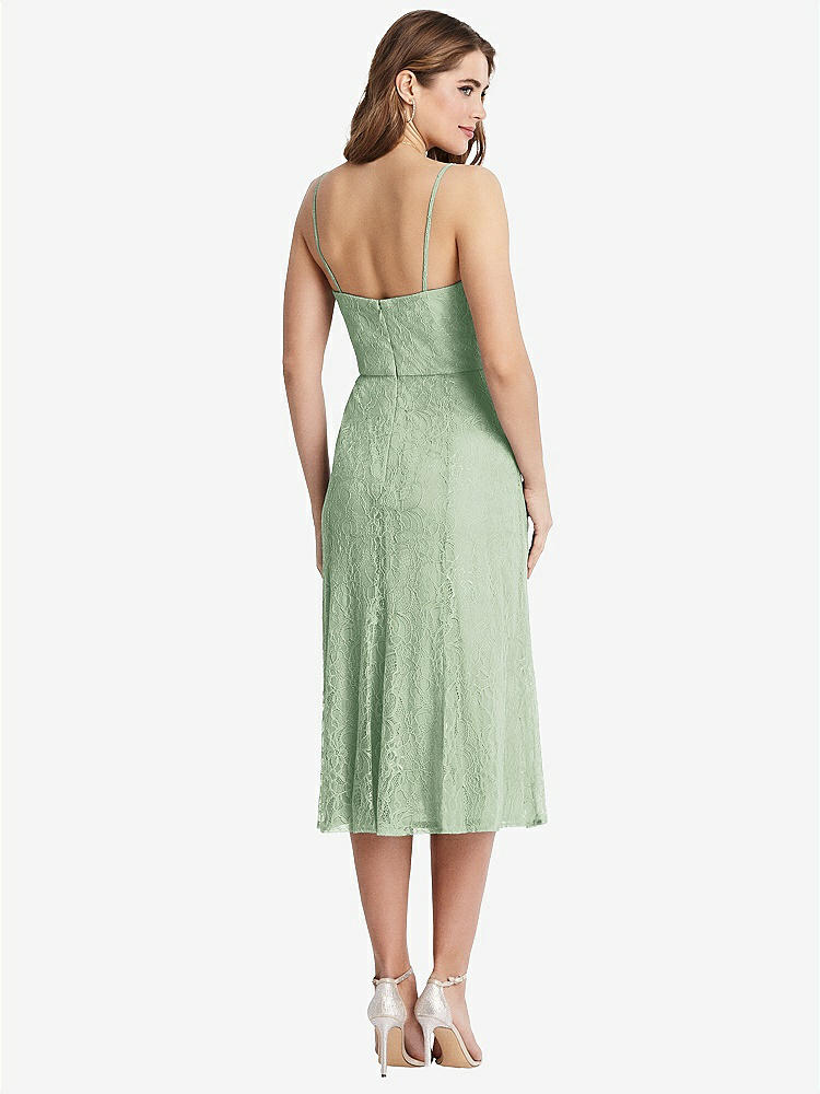 【STYLE: 1533】Lace Bustier Midi Dress with Spaghetti Straps【COLOR: Celadon】