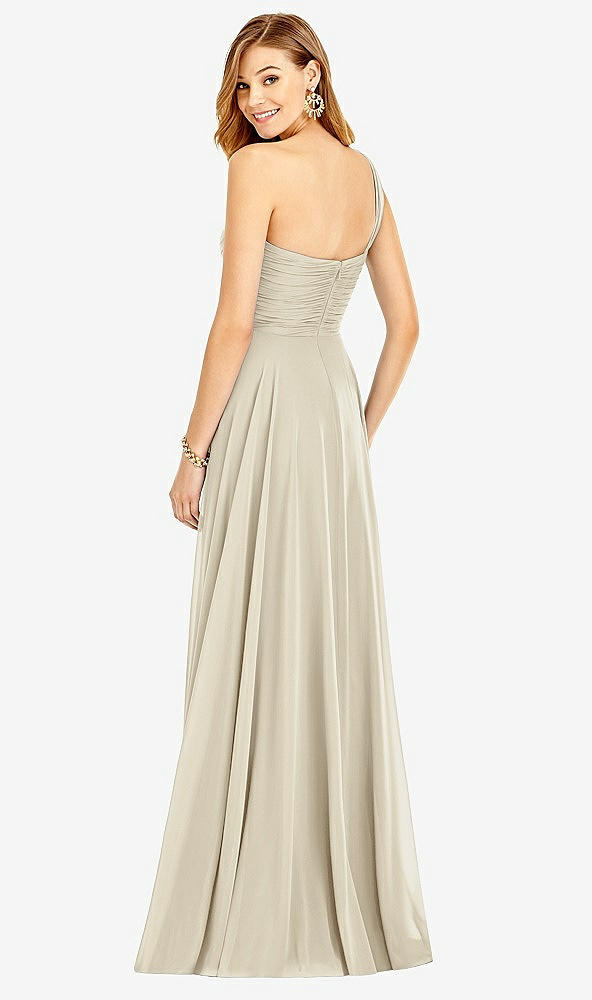 【STYLE: TH025】One-Shoulder Draped Chiffon Maxi Dress - Dani【COLOR: Champagne】