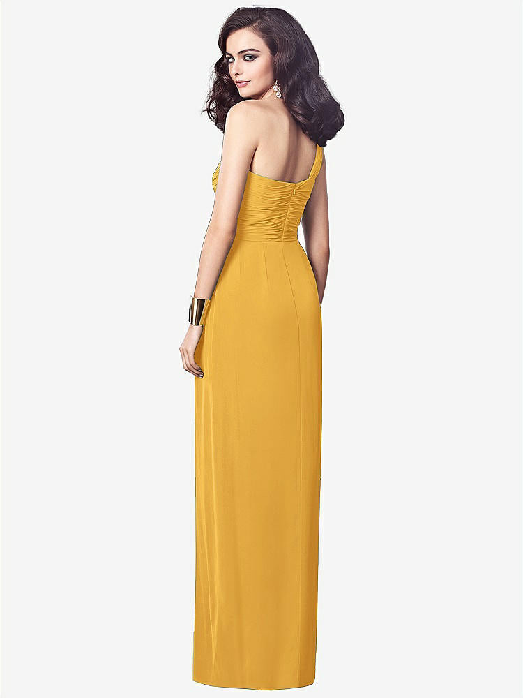 【STYLE: TH027】One-Shoulder Draped Maxi Dress with Front Slit - Aeryn【COLOR: NYC Yellow】