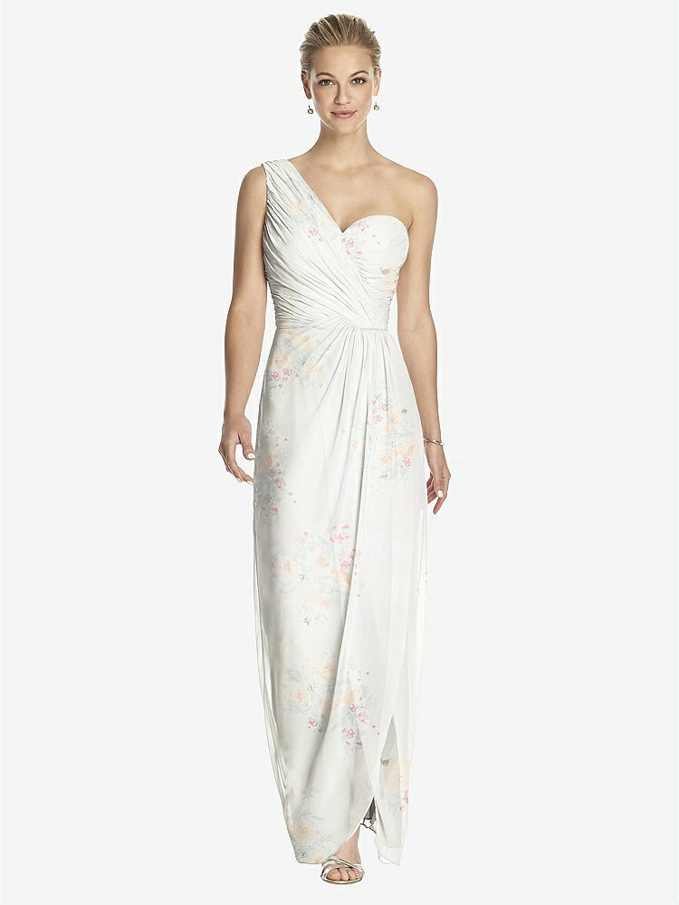 【STYLE: TH027】One-Shoulder Draped Maxi Dress with Front Slit - Aeryn【COLOR: Spring Fling】