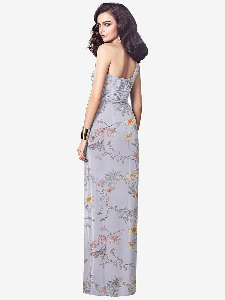 【STYLE: TH027】One-Shoulder Draped Maxi Dress with Front Slit - Aeryn【COLOR: Butterfly Botanica Silver Dove】