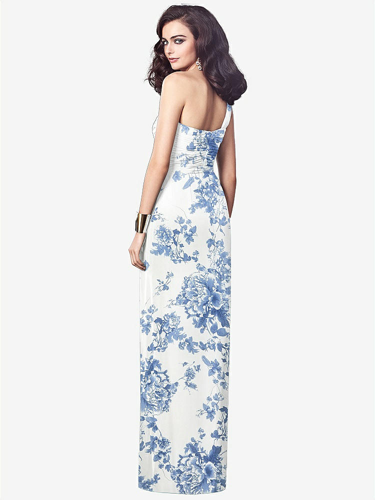 【NEW】【STYLE: TH027】ワンショルダー ドレープ マキシ ドレス 前面 スリット - aeroryn【COLOR: Cottage Rose Dusk Blue】【SIZE: 00-30W】