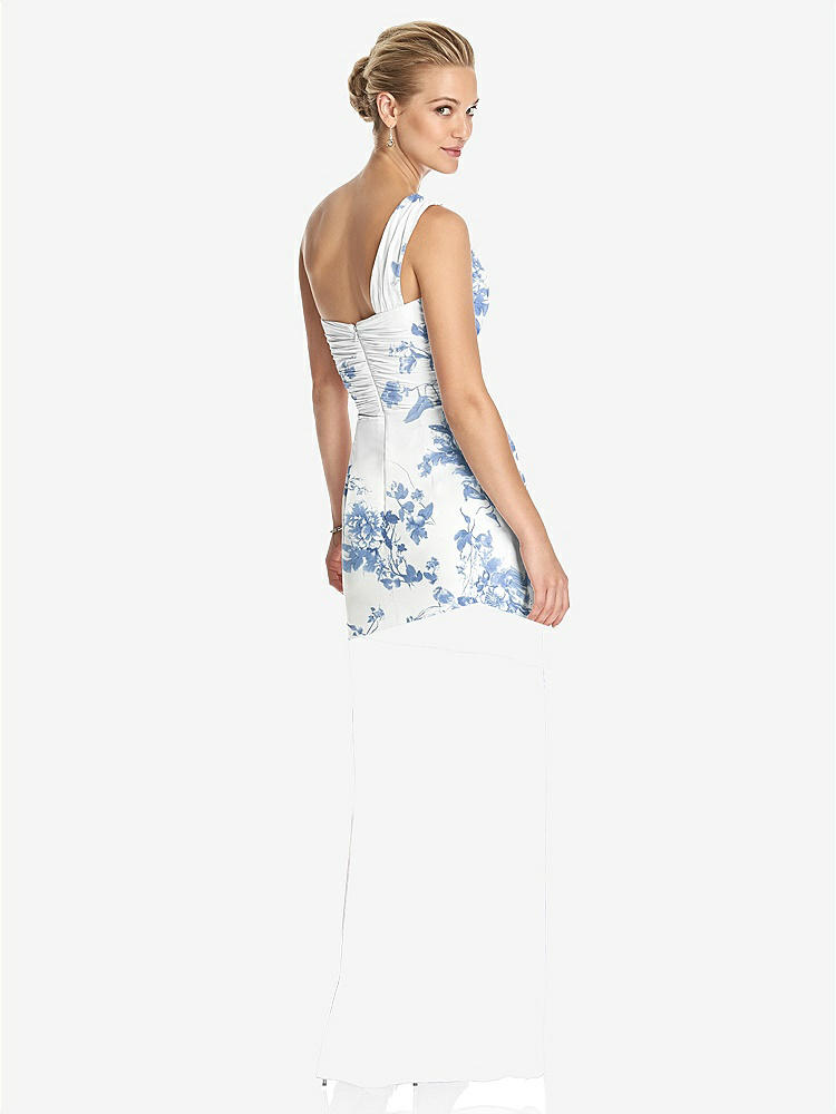 【NEW】【STYLE: TH027】ワンショルダー ドレープ マキシ ドレス 前面 スリット - aeroryn【COLOR: Cottage Rose Dusk Blue】【SIZE: 00-30W】