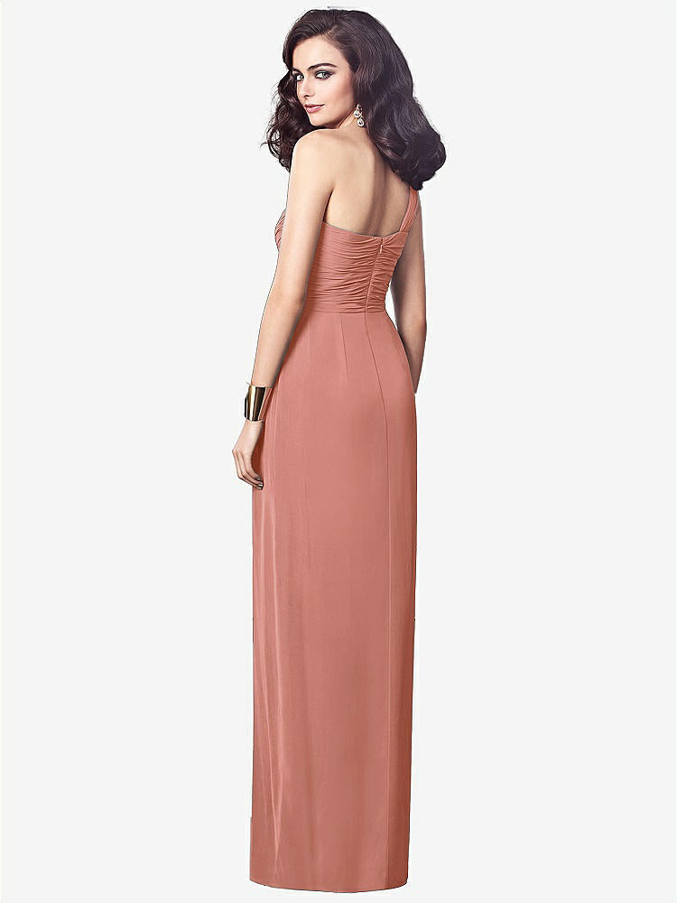 【STYLE: TH027】One-Shoulder Draped Maxi Dress with Front Slit - Aeryn【COLOR: Desert Rose】