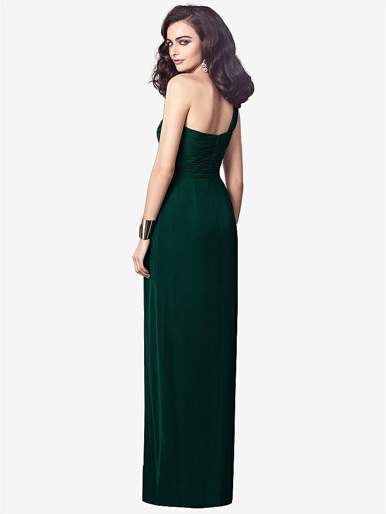 【NEW】【STYLE: TH027】ワンショルダー ドレープ マキシ ドレス 前面 スリット - aeroryn【COLOR: Evergreen】【SIZE: 00-30W】